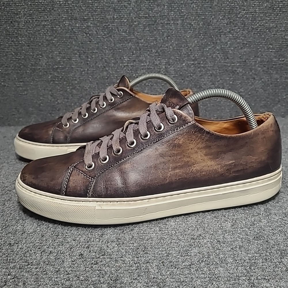 Magnanni 'Brando' Low Top Sneakers Leather Lace Up Distressed Brown Men's US 8.5